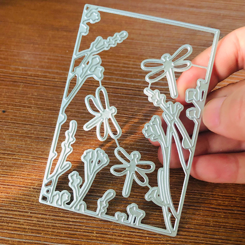 金属压花刀模蜻蜓 diy碳钢刀模花朵 镂空相册装饰切割压花模板