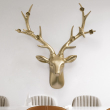 欧式创意小鸟招财鹿头装饰客厅餐厅玄关背景墙上挂饰墙壁挂件壁饰