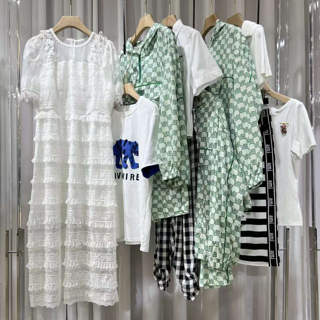 朗斯莉夏装真丝连衣裙高级感专柜撤柜货源品牌折扣女装服装批发