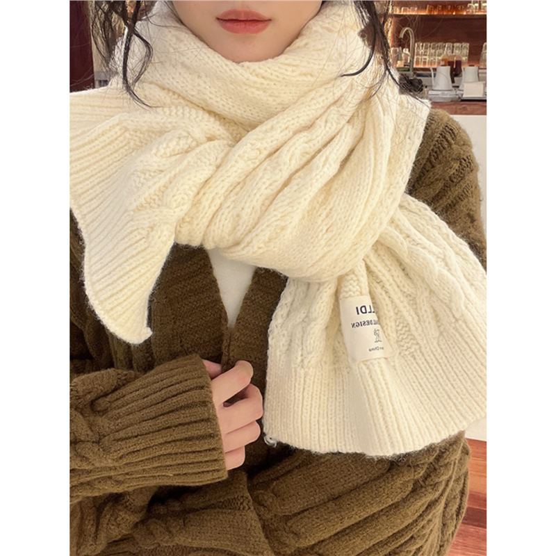 针织围巾秋冬季女韩版长款加厚保暖情侣日系毛线高级感学生围脖男