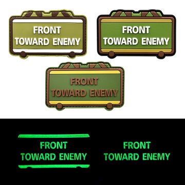 跨境户外front toward enemy 高品质pvc胶臂章军事士气魔术贴徽章