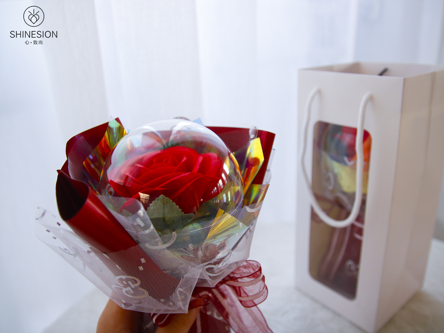 2021教师节新款 水果球单支花束 手提袋 创意礼品套装