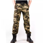 亚马逊欧美热卖款 内加绒加厚多口袋水洗大码工装裤 迷彩裤男裤