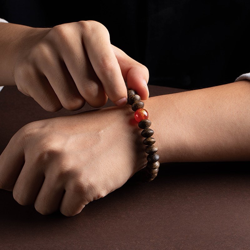 沉香手串单圈算盘珠老料diy男女士佛珠搭配本命佛生肖文玩简约