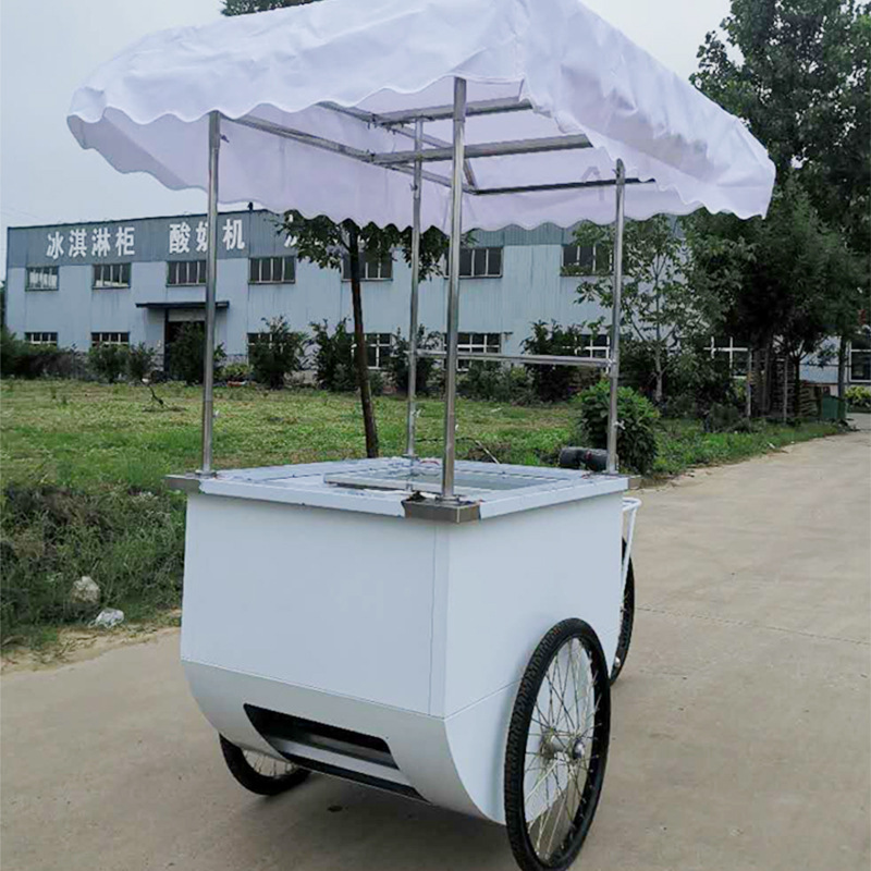 冰淇淋冷冻车 冰淇淋车和冰箱自行车 流动食品车 冰淇淋三轮车