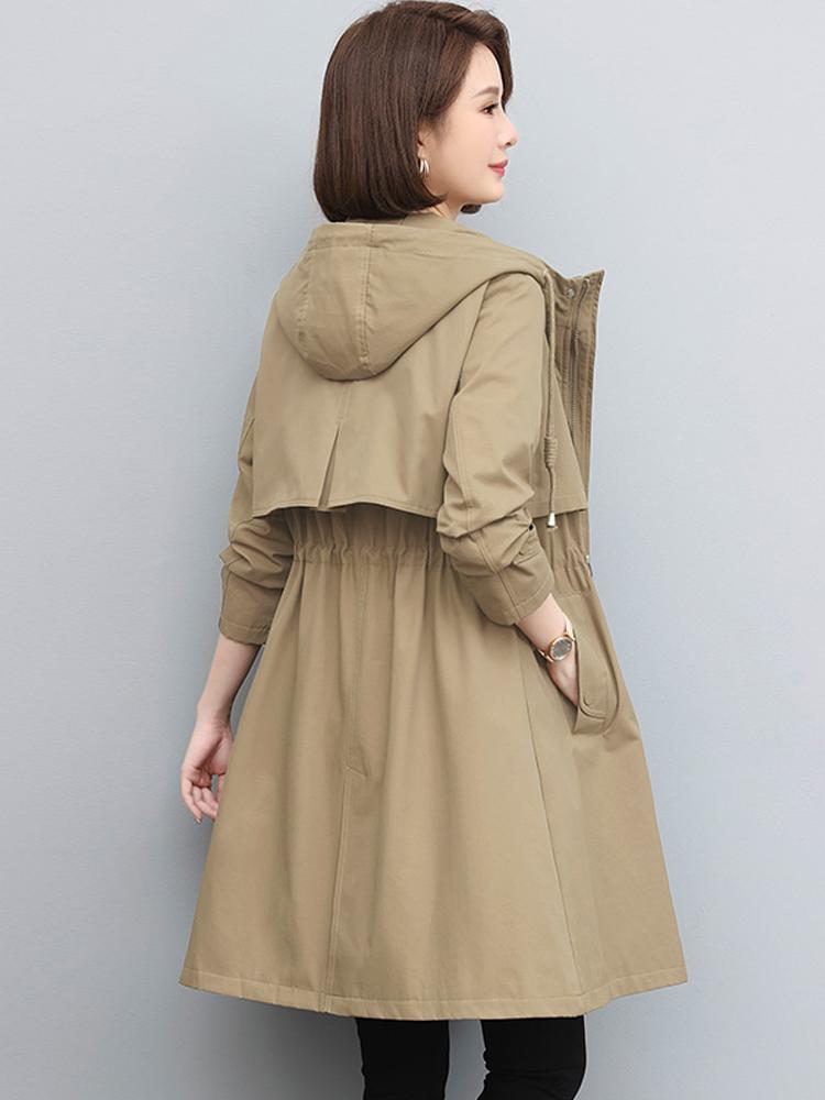 风衣女中长款2023早春新款女装春装小个子工装中年妈妈二八月外套