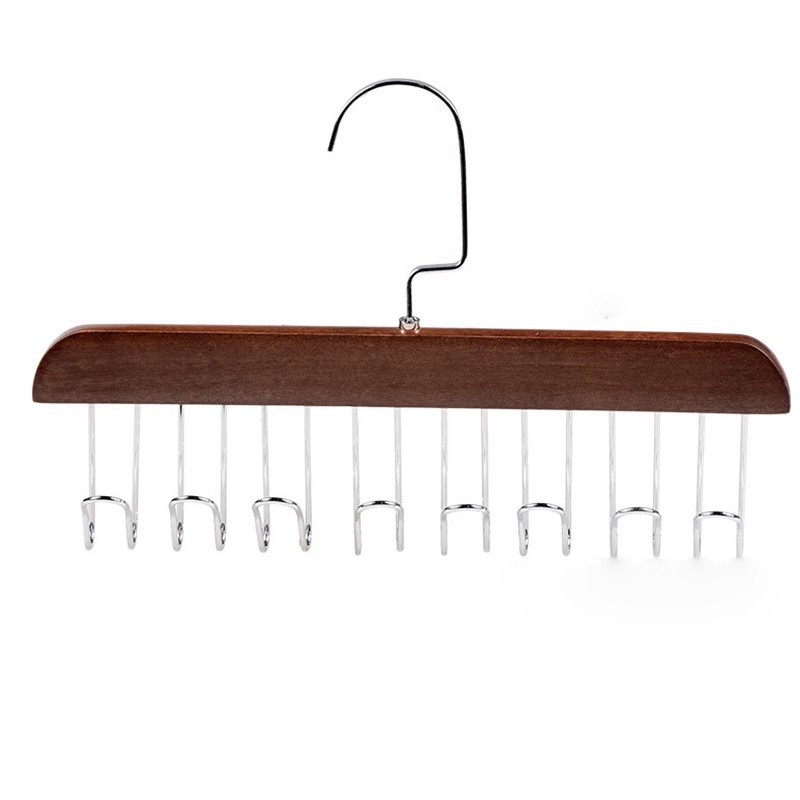 Wooden Sling Hanger Multi-Functional Underwear Vest Storage Fantastic Home Dormitory Solid Wood Hook Wave Drying Rack