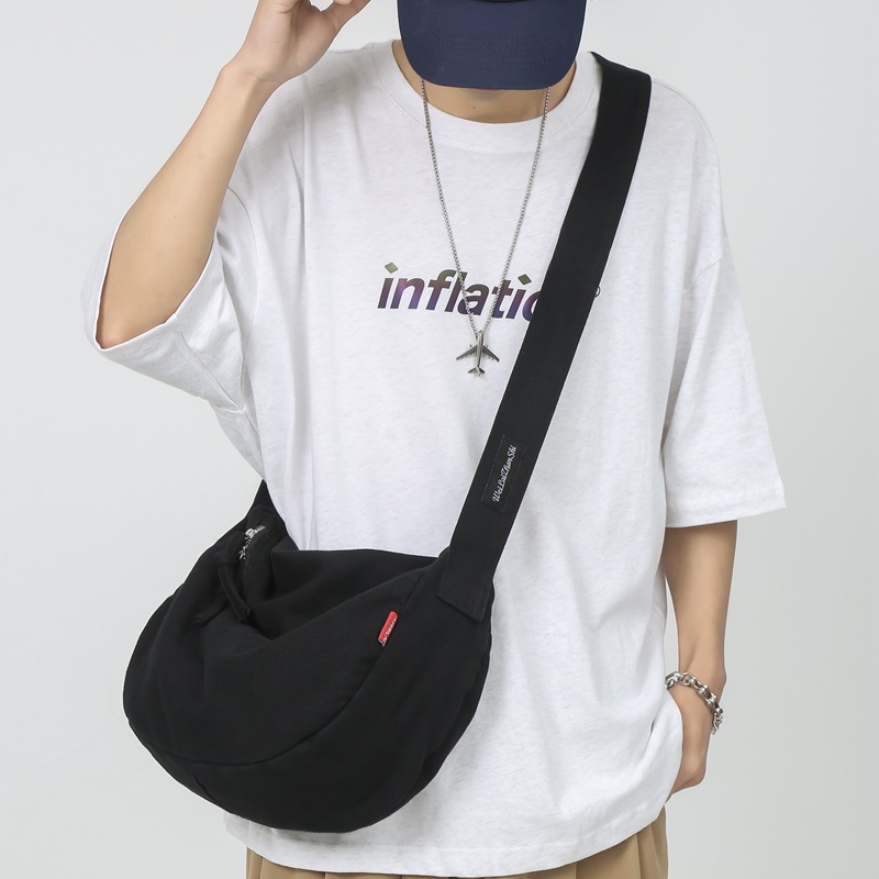 Foreign Trade New Korean Style Casual Canvas Bag Female Student Shoulder Messenger Men's Bag Simple Couple Style Tote Bag