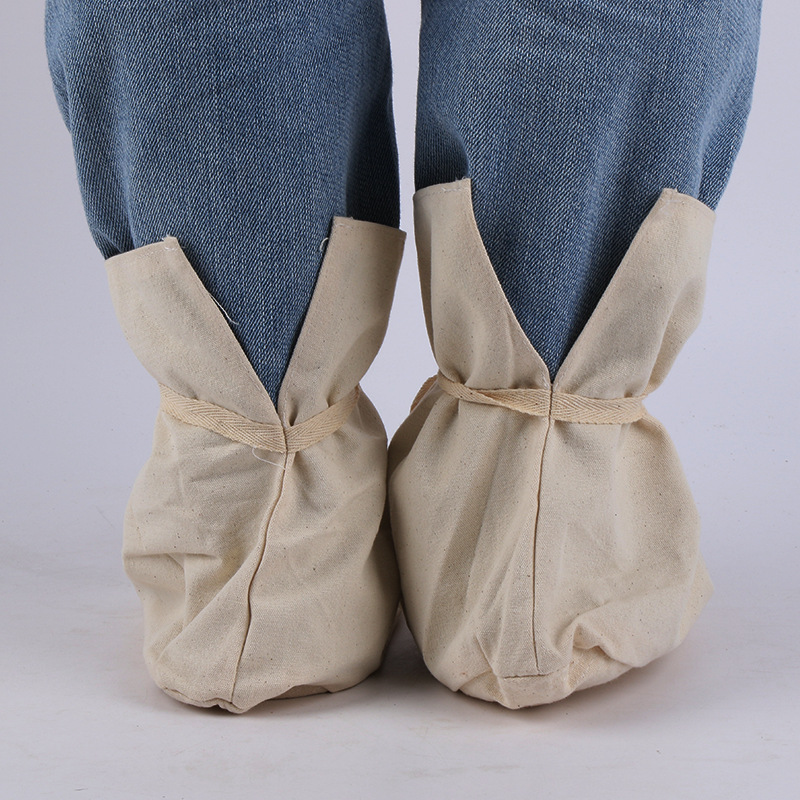 雨鞋棉布双层矿工袜子煤矿下井 可收缩通用低筒保暖脚套劳保鞋套