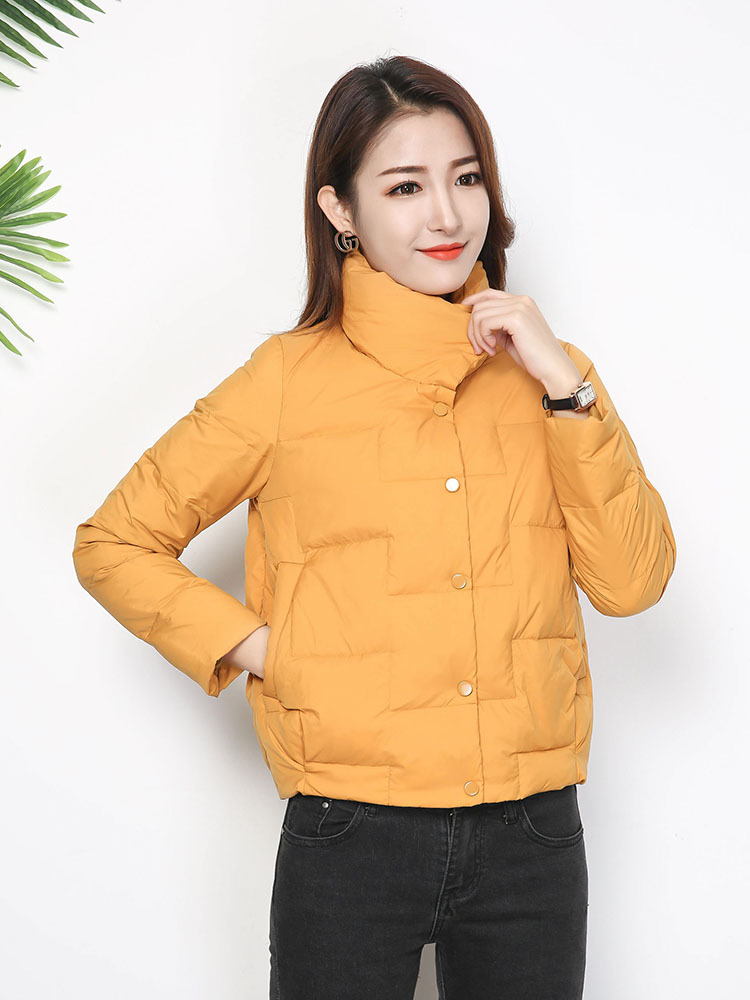 2023年新款祥云轻薄羽绒服女短款立领大码宽松时尚白鸭绒冬装外套