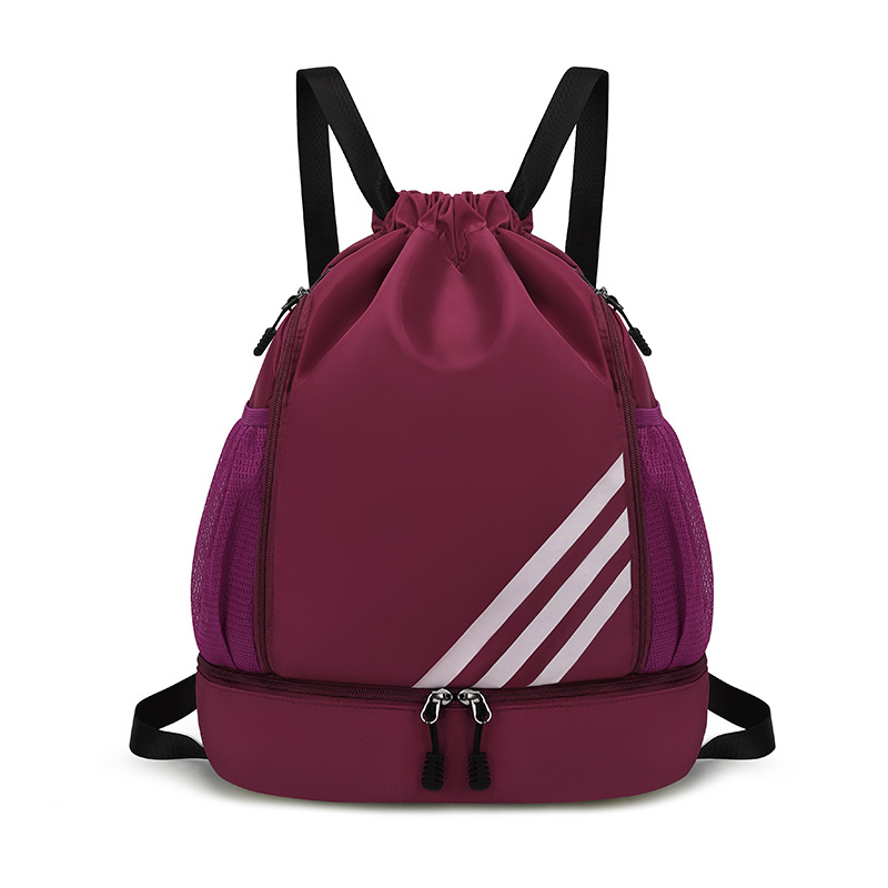 新款防水抽绳双肩包运动健身旅游户外男女通用轻便书包运动束口袋