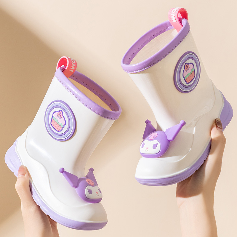 Cartoon Sanrio Genuine Children's Rain Boots Cute Clow M Rain Boots Kindergarten Girl Rain Boots Non-Slip Glue Rain Shoes