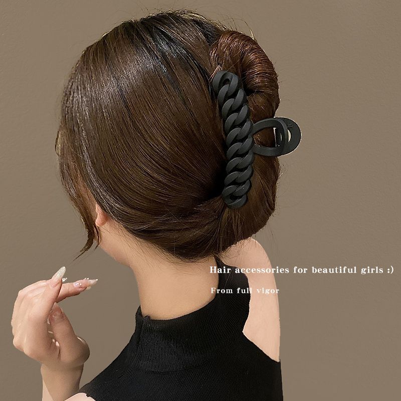 Large Milk Coffee Color Grip Good-looking Hair Volume Multi Hairpin Barrettes Female New Updo French Shark Clip Hairware