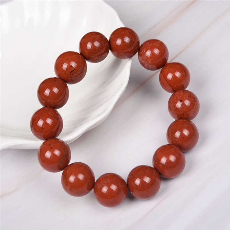 富宏水晶天然红竹石玛瑙单圈圆珠8_14mm手串男女款简单时尚饰