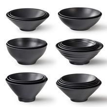 黑色密胺餐具面碗仿瓷汤粉米线碗商用麻辣烫大汤碗塑料碗面馆专用