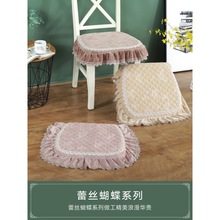 毛绒餐椅垫欧式防滑加大椅子坐垫通用可拆洗座垫冬季板凳椅子垫