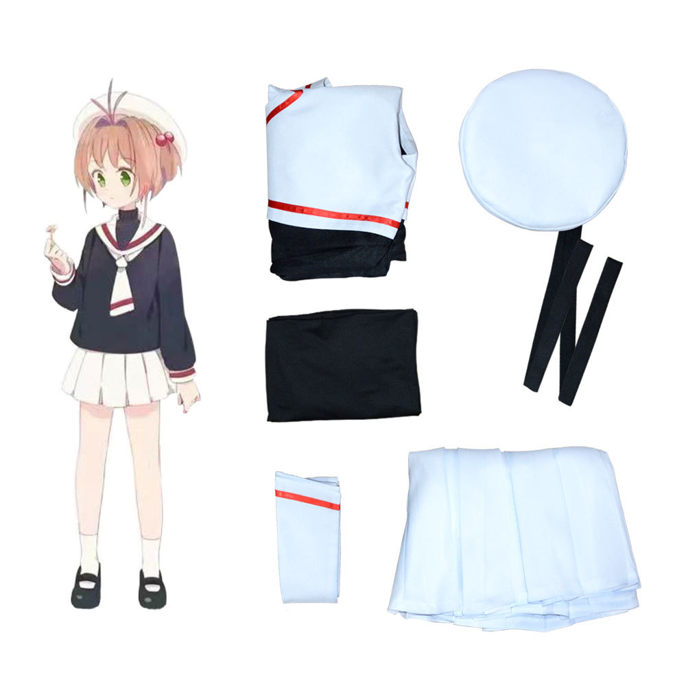 魔卡少女cos小樱 水手服 百变小樱cosplay女装长袖学生装带帽子
