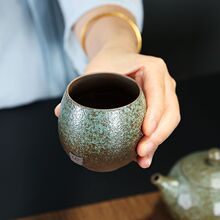 陶杯粗陶茶道主人单杯陶瓷品茗杯茶杯日式复古功夫小茶杯碗