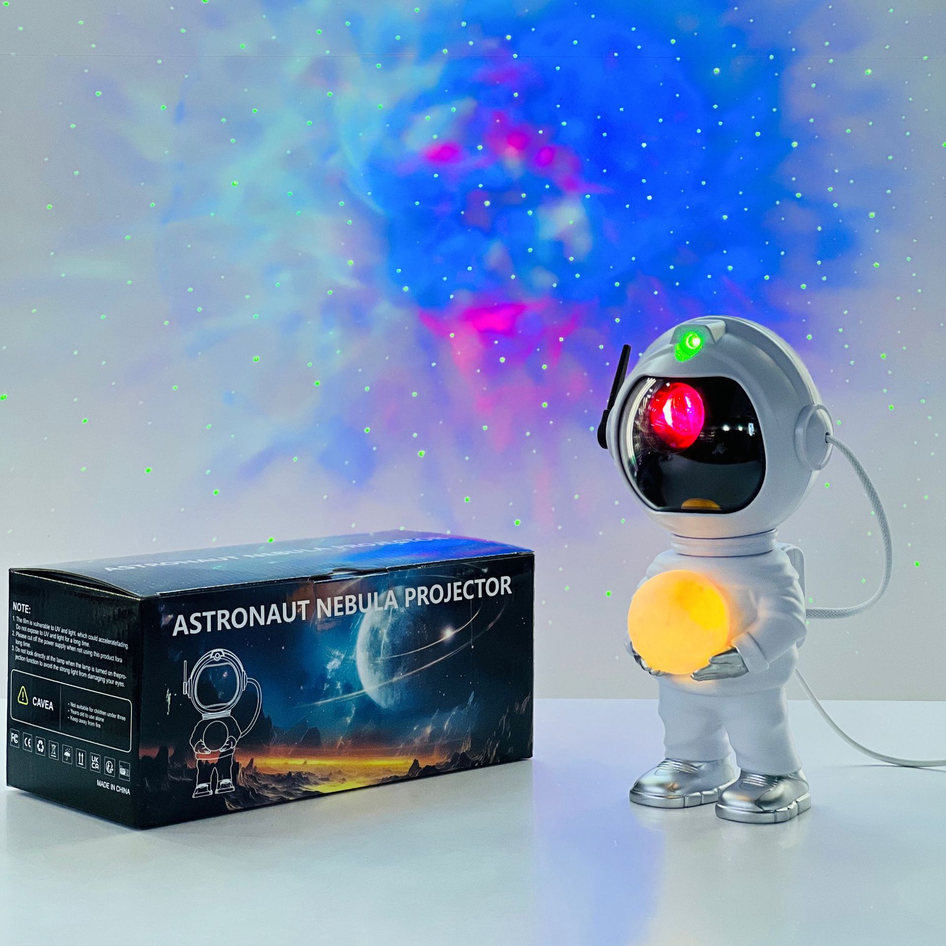 Popular Astronaut Starry Sky Projection Ambience Light Pickup Light Laser Romantic Spaceman Decoration Small Night Lamp Gift