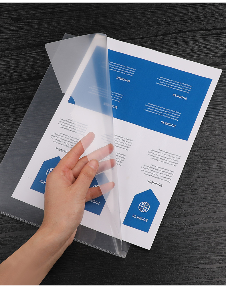 创易透明a4单片夹文件夹办公资料收纳袋加厚l型文件套18c二页套