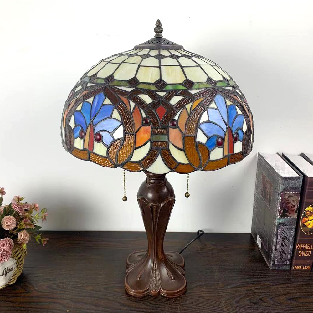 美式乡村彩色蒂凡尼室内装饰阅读台灯批发床头氛围灯 led彩色台灯