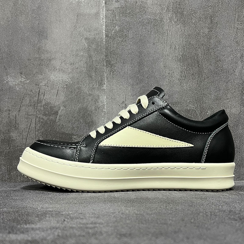 23新款ro鞋子低帮鞋男厚底黑白系带暗黑风嘻哈高街休闲板鞋潮欧美