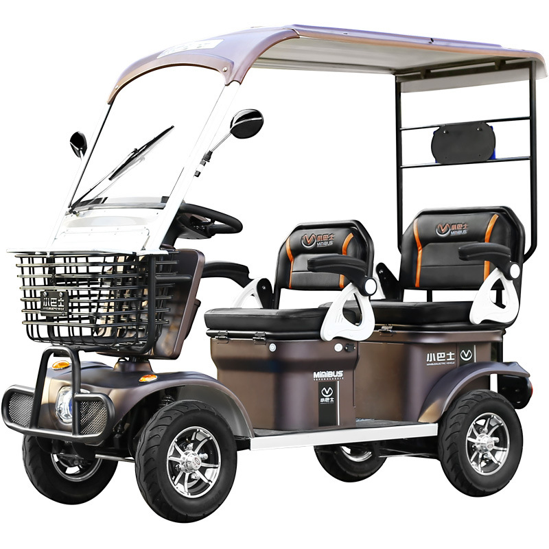 老年代步车双人小巴士残疾老人车电动四轮车家用助力车小型电瓶车