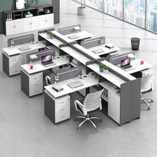 职员办公桌椅组合简约现代员工电脑4四人位屏风工作6人办公室工位
