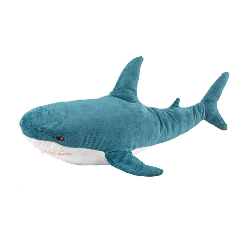 Cross-Border Cute Shark Doll Bedroom Decoration Ah Woo Shark Sleep Companion Throw Pillow Plush Toy Doll Wholesale