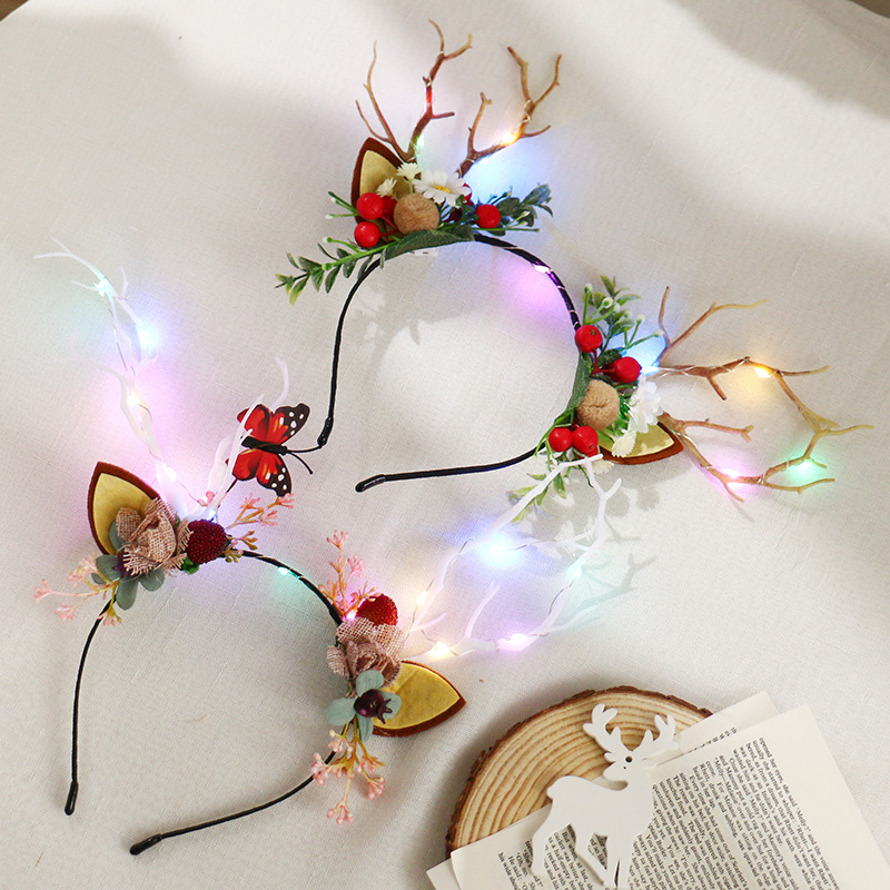 Cross-Border Spot Christmas Elk Horn Headband All-Match Hebarrettes Christmas Party Headdress Decoration Supplies