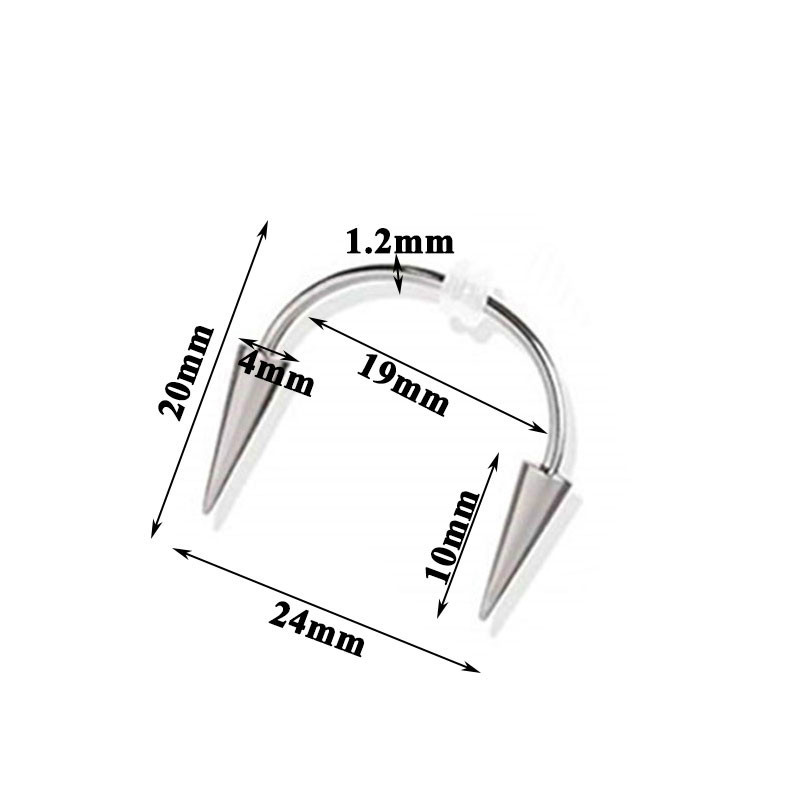 钛钢不锈钢c杆微笑唇虎牙钉 僵尸牙系带钉吸血鬼穿孔饰品现货批发