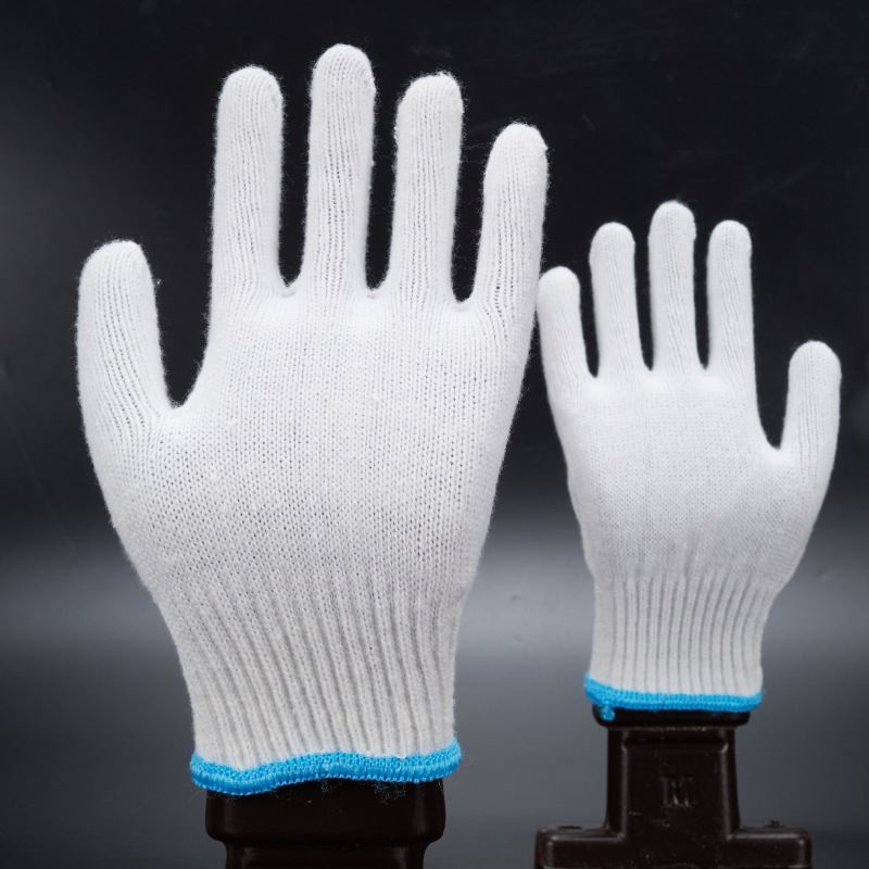 Factory Wholesale Cotton Yarn Napping Knitted Protective Non-Slip Thickening and Wear-Resistant Working Labor Protection Handling Ten Needle Gloves