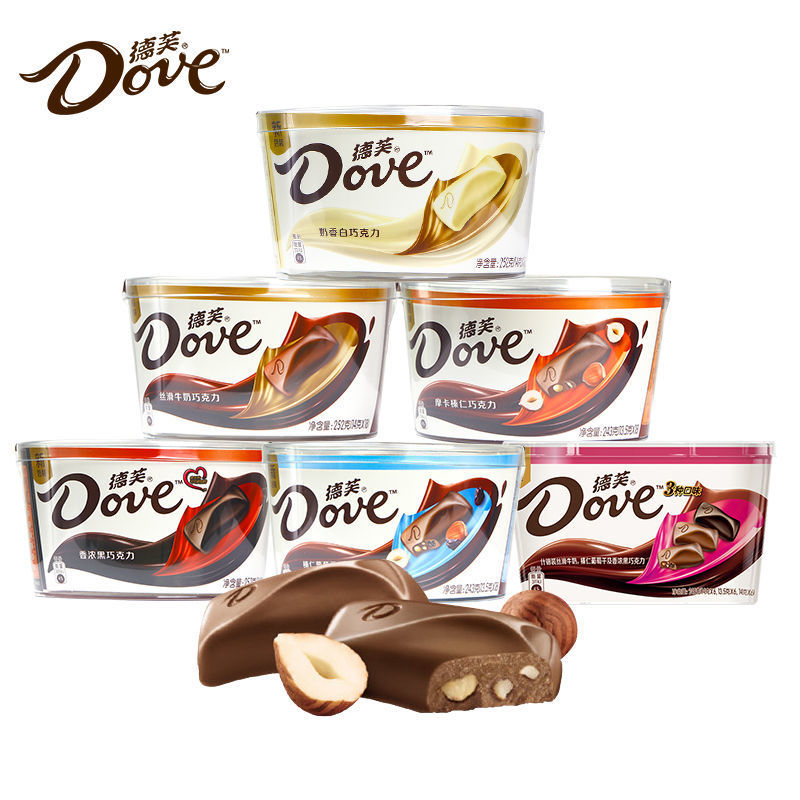 德芙碗装巧克力84g丝滑牛奶黑巧克力礼盒装糖果碗装多口味组合装