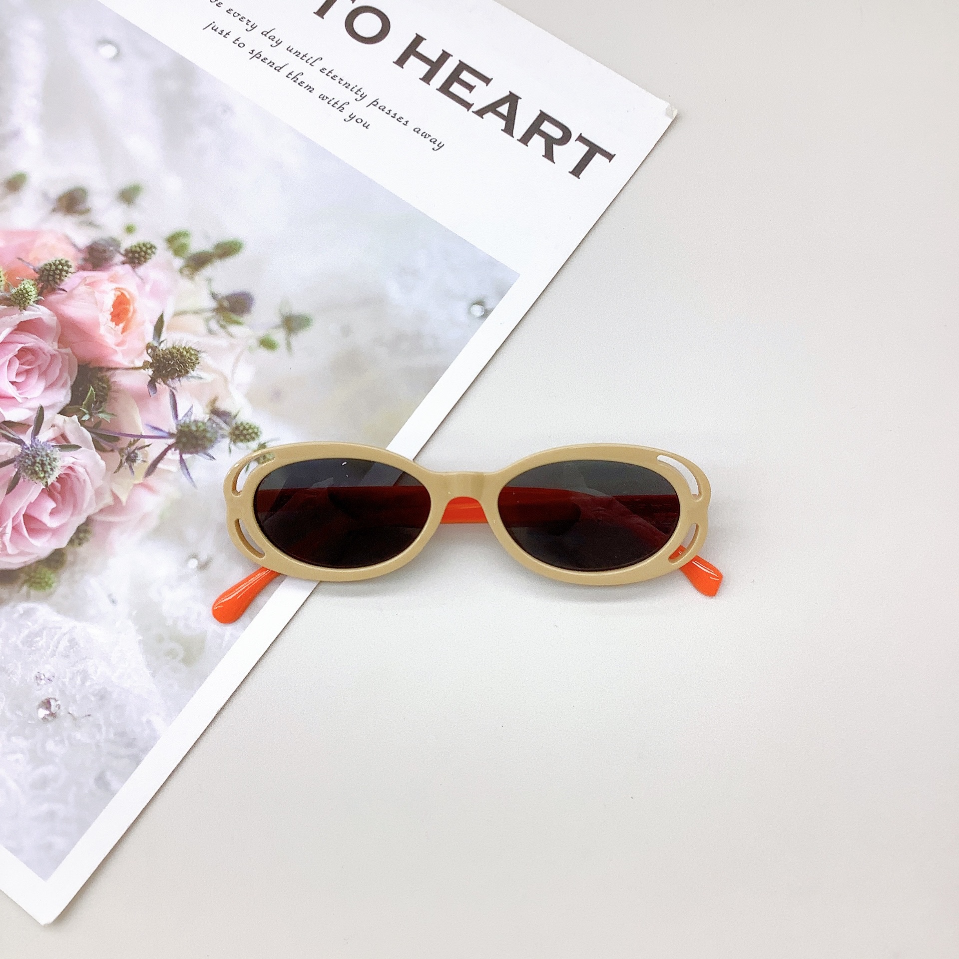 Fashion Oval Frame Kids Sunglasses Korean Style Fashion Girls Cute Sunglasses Sun Protection Uv Protection Boys Glasses