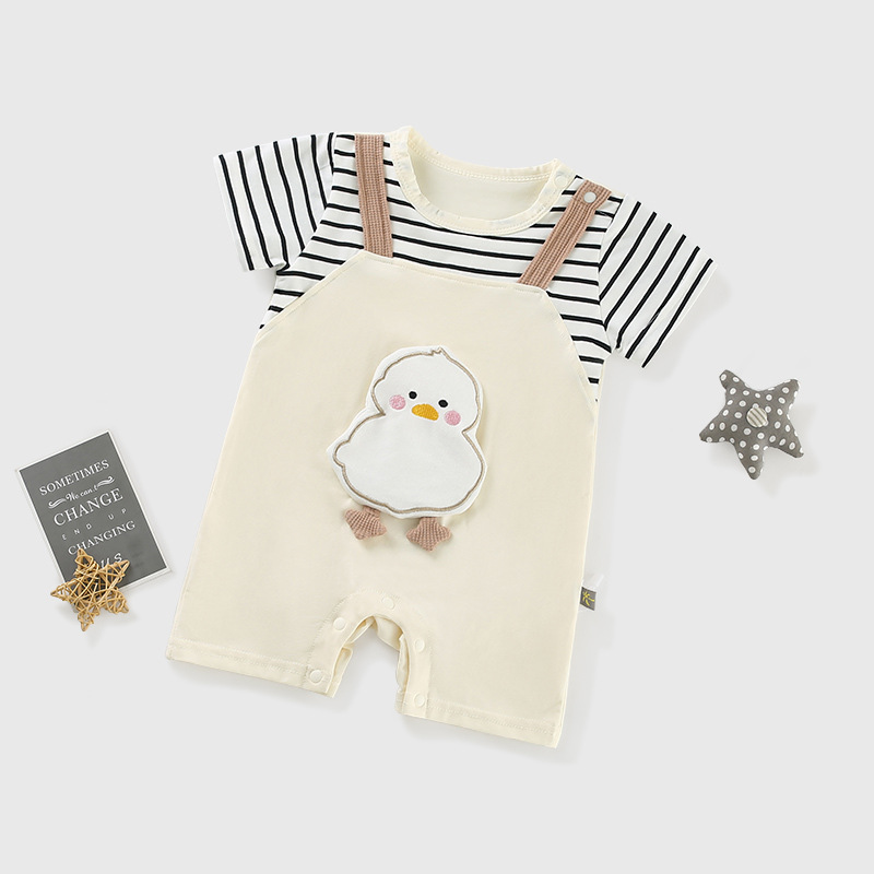 婴儿连体衣24年夏季新款男宝宝萌萌小鸡衣服新生儿衣服婴儿服装