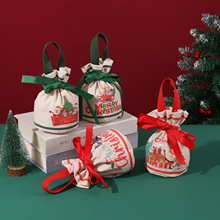 手提圣诞节收纳袋帆布ins风礼品袋批发节日礼物包装平安夜苹果袋