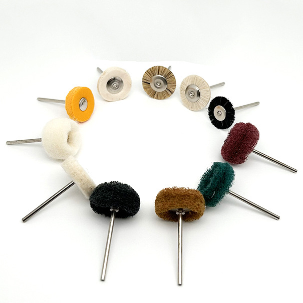 打磨花头钢丝刷木工抛光刷T型平面铜丝羊毛马毛刷木雕根雕打磨头