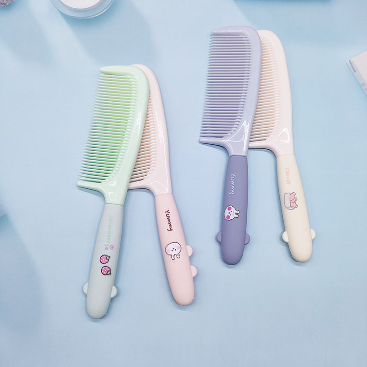Cartoon Comb Cute Silicone Plastic Shape Straight Comb Household Student Children Portable Dense Tooth Hairdressing Comb Wholesale