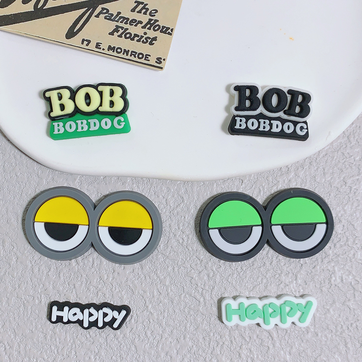 pvc眼镜可爱眼睛表情字母diy配件字牌鞋子拖鞋扣配饰材料装饰贴片