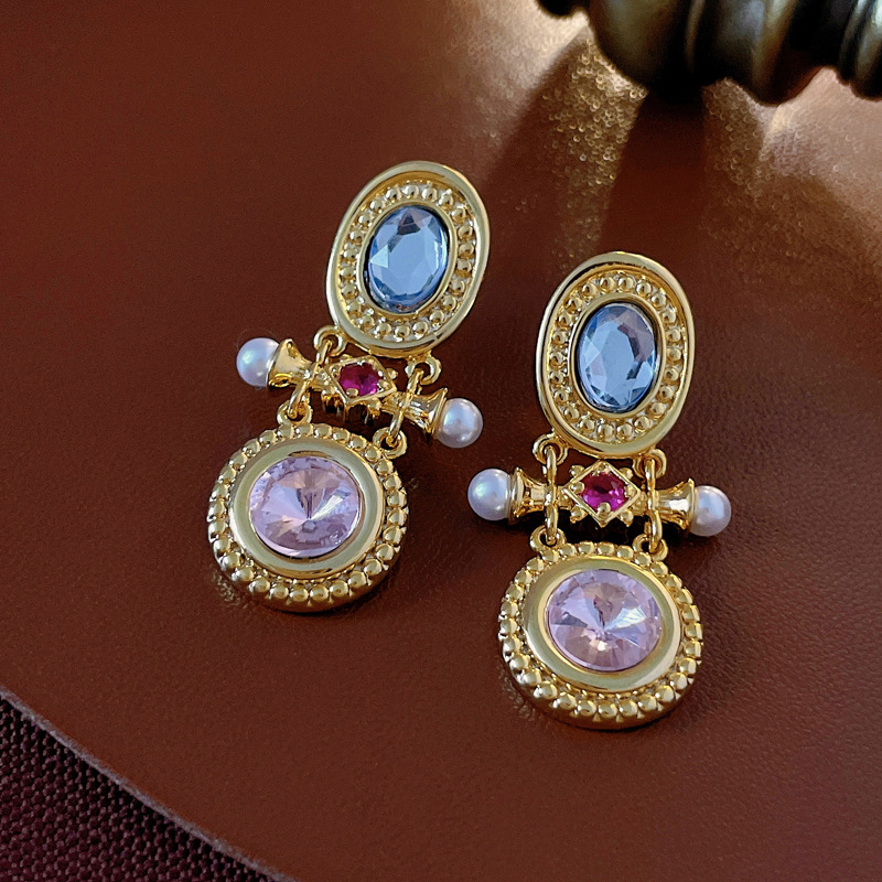 Mid-Ancient Vintage Earrings Palace Style Niche High-Grade Earrings Internet-Famous and Vintage Earring Ornament Wholesale for Women