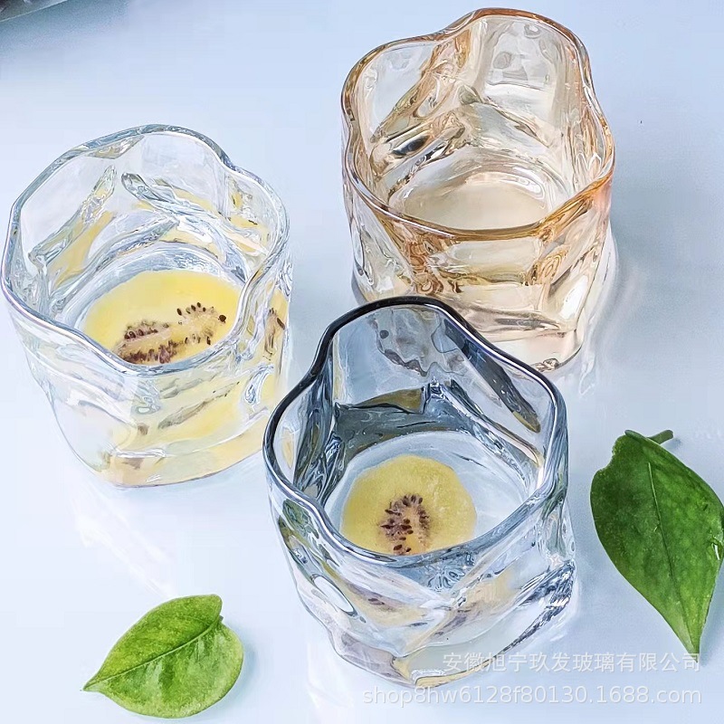 Twizz Mug Ins Style Creative Glass Internet Celebrity Irregular Whiskey Transparent Cup Drink Juice Cup Good-looking