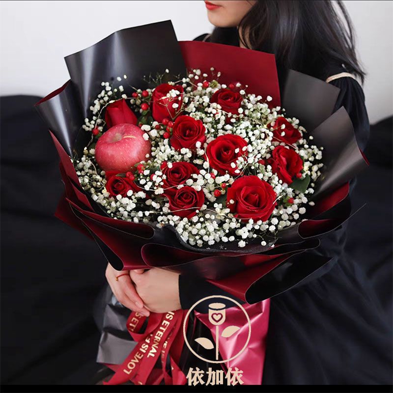 真花春节礼物国鲜花速递同城配送玫瑰混搭生日花束女友附近