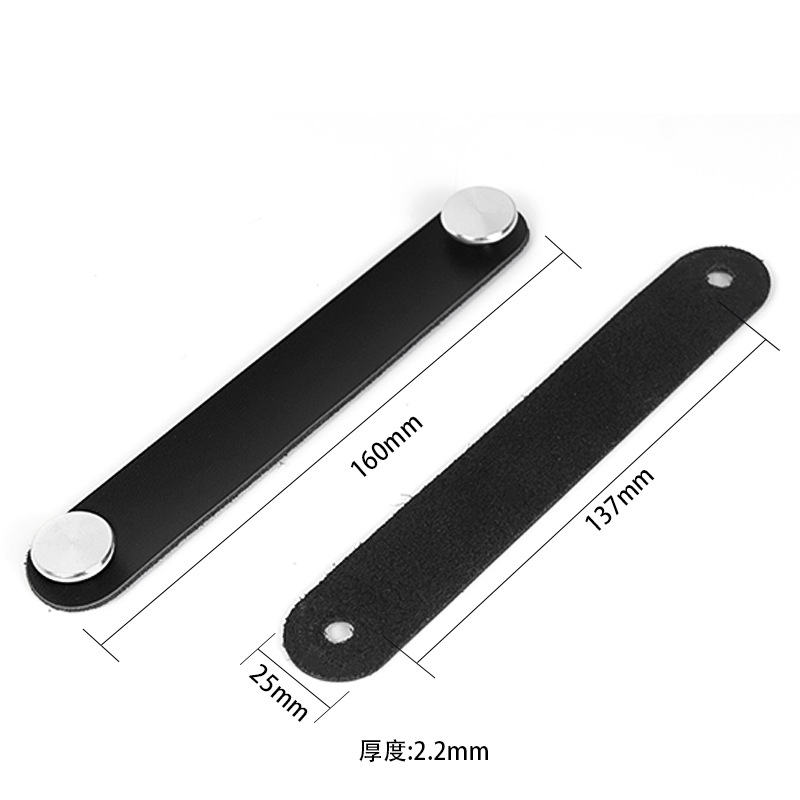 Children's Wardrobe Real Door Handle Drawer Shoe Cabinet Black Handle Gift Box Leather Handle Cabinet Furniture Handle Wholesale