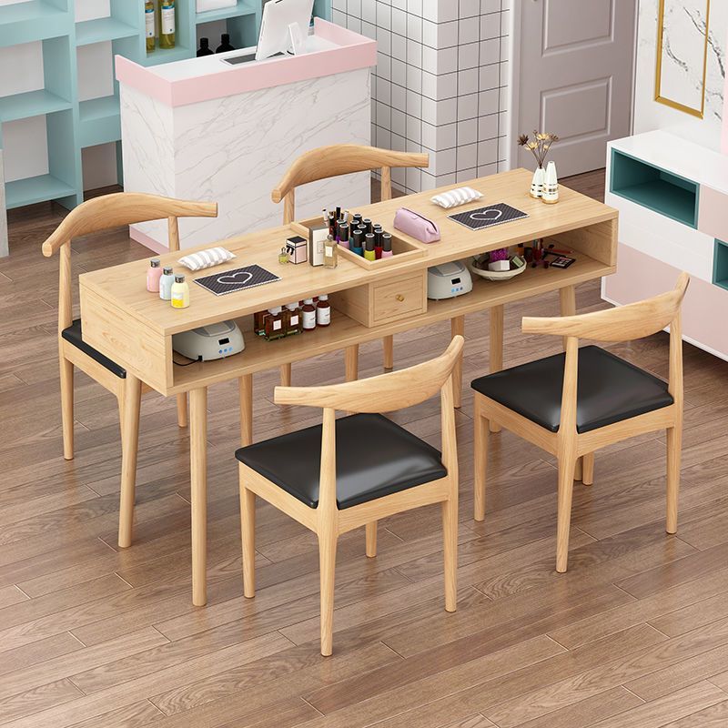 Nail Table Vacuum Cleaner Embedded Japanese Single Manicure Table Small Internet Celebrity Manicure Solid Wood Table and Chair Workbench