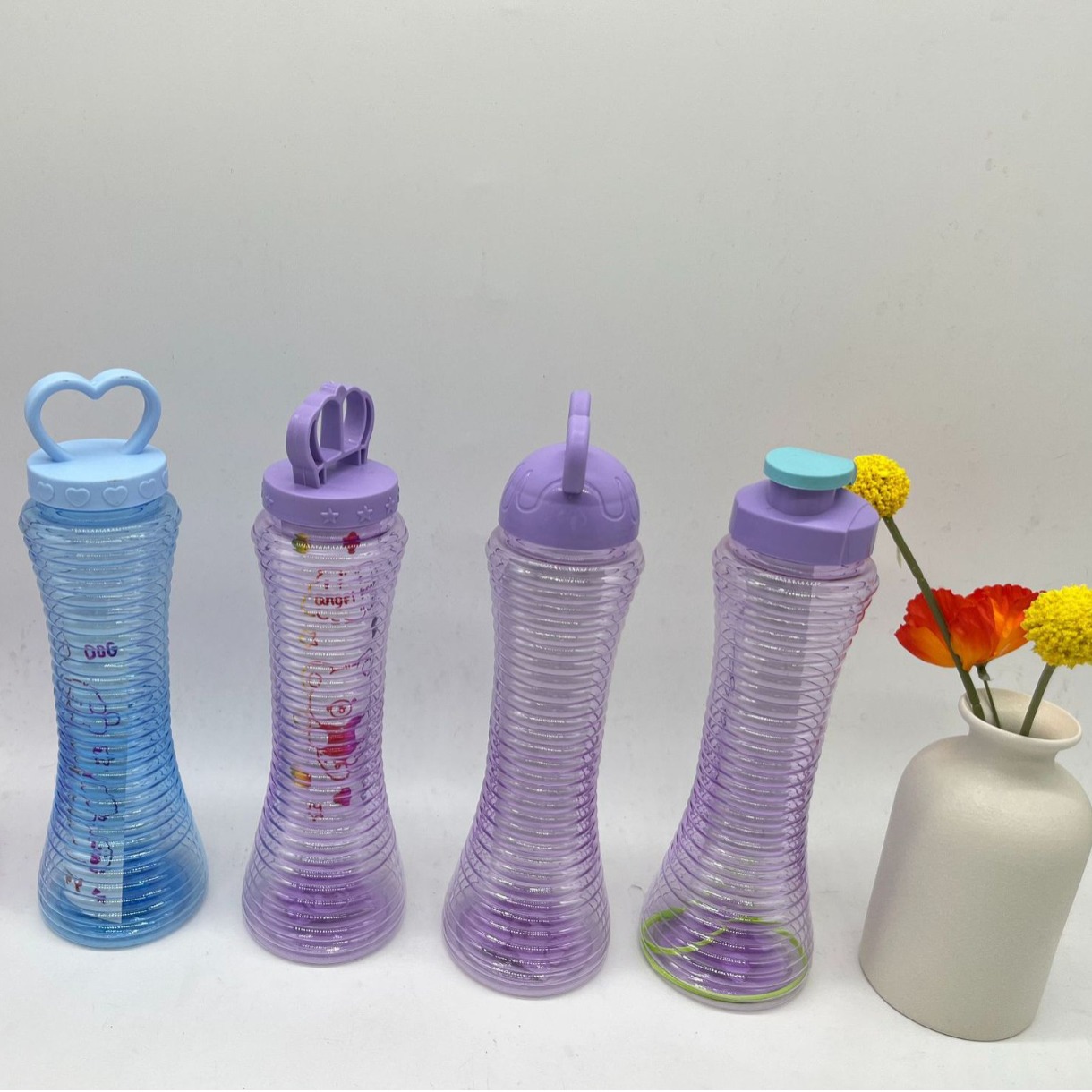 New Printed Plastic Water Cup Cute Printed Pet Cup Color Cold Water Bottle