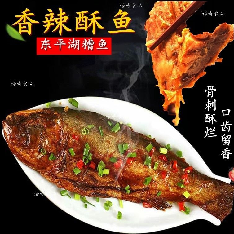 东平湖特产香辣酥鱼东平糟鱼糟鲤鱼鲢鱼鲫鱼整条真空包装黄河鲤鱼