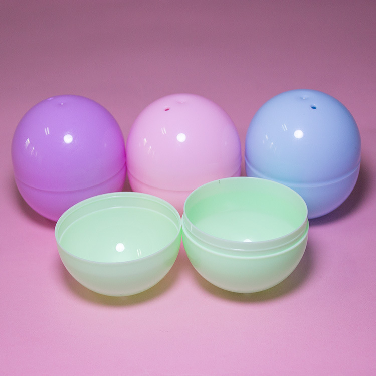 54x61mm Oval Capsule Ball Empty Shell Mini Doll Toy Capsule Refillable Color Plastic Gashapon Machine Ball