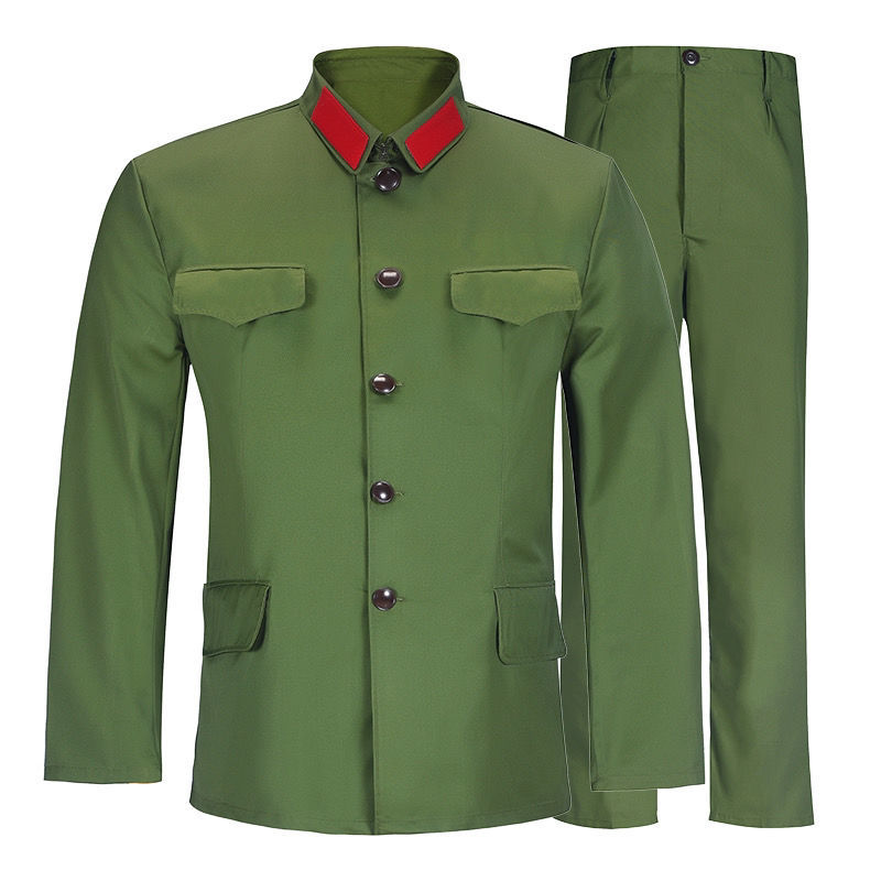 65式军套装正宗的确良涤卡老式军装军迷怀旧老兵聚会演出服绿军装