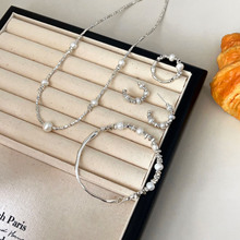银瑞泰s925纯银耳饰项链手链一套组合集美款碎银子戒指简约高级感