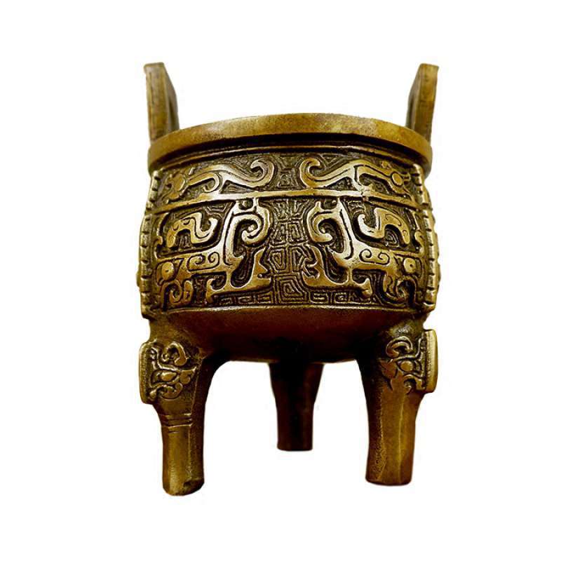 纯铜香炉铜鼎摆件大号风水摆件三足龙纹鼎办公室家居招财鎮宅礼品
